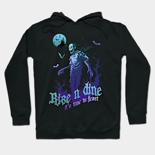 Rise n dine; zombies; graveyard; Halloween; scary; spooky; undead; zombie; horror; Hoodie